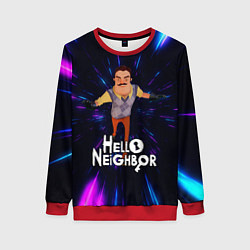 Свитшот женский Hello Neighbor Привет сосед Бегущий сосед, цвет: 3D-красный