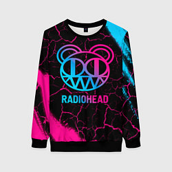 Свитшот женский Radiohead - neon gradient, цвет: 3D-черный