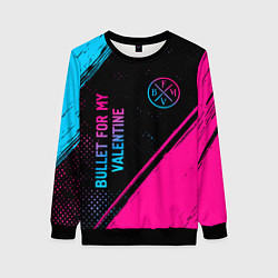 Свитшот женский Bullet For My Valentine - neon gradient: символ и, цвет: 3D-черный