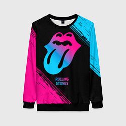 Свитшот женский Rolling Stones - neon gradient, цвет: 3D-черный