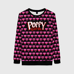 Свитшот женский Poppy Playtime - Kissy Missy Pattern - Huggy Wuggy, цвет: 3D-черный