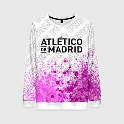 Свитшот женский Atletico Madrid pro football: символ сверху, цвет: 3D-белый