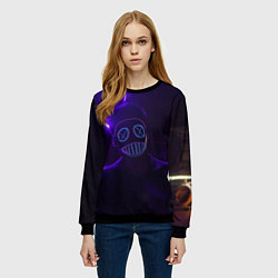 Свитшот женский Неоновый анонимус во тьме, цвет: 3D-черный — фото 2