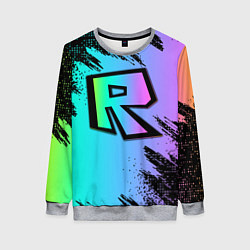 Свитшот женский Roblox neon logo, цвет: 3D-меланж