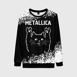 Свитшот женский Группа Metallica и рок кот, цвет: 3D-черный