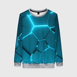 Женский свитшот Ледяные неоновые геометрические плиты