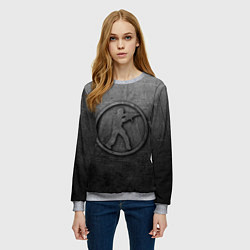 Свитшот женский Чугунный логотип Counter Strike, цвет: 3D-меланж — фото 2