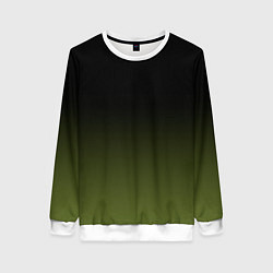Женский свитшот Черный и хвойный зеленый градиент