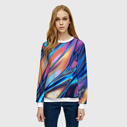Свитшот женский Радужные переливы, цвет: 3D-белый — фото 2