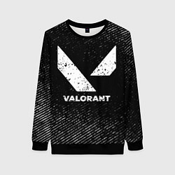 Свитшот женский Valorant с потертостями на темном фоне, цвет: 3D-черный