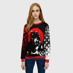 Свитшот женский Куки шинобу - Мрачный Геншин, цвет: 3D-красный — фото 2