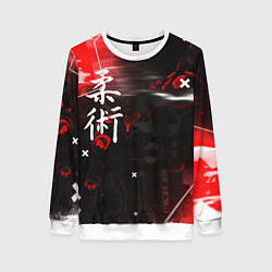 Женский свитшот Джиу-Джитсу : Глитч красный