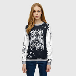 Свитшот женский Bring Me the Horizon краска, цвет: 3D-меланж — фото 2