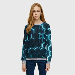 Свитшот женский Сияние сот, цвет: 3D-меланж — фото 2