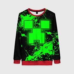 Свитшот женский Minecraft neon green, цвет: 3D-красный