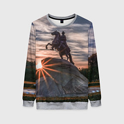 Свитшот женский Санкт-Петербург: медный всадник, цвет: 3D-меланж