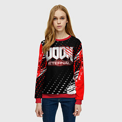 Свитшот женский Doom - краска, цвет: 3D-красный — фото 2