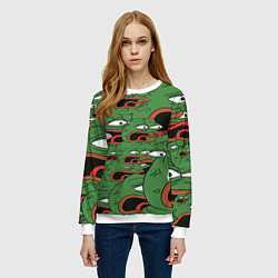 Свитшот женский Пепе лягушка, цвет: 3D-белый — фото 2