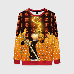 Свитшот женский Иероглифы - Зеницу - Клинок, цвет: 3D-красный