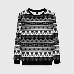 Женский свитшот Черно-белый скандинавский орнамент