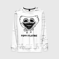 Свитшот женский Poppy Playtime glitch на светлом фоне, цвет: 3D-белый
