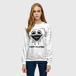 Свитшот женский Poppy Playtime glitch на светлом фоне, цвет: 3D-белый — фото 2