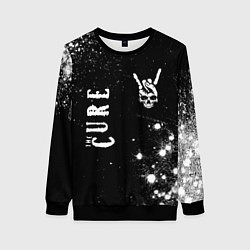 Свитшот женский The Cure и рок символ на темном фоне, цвет: 3D-черный