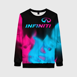 Свитшот женский Infiniti - neon gradient: символ сверху, цвет: 3D-черный