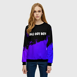 Свитшот женский Fall Out Boy purple grunge, цвет: 3D-черный — фото 2