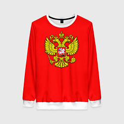Женский свитшот Герб Российской Империи на красном фоне