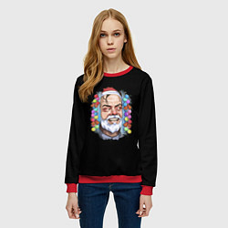Свитшот женский Новый год мем из фильма сияние, цвет: 3D-красный — фото 2