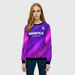 Свитшот женский Benfica legendary sport grunge, цвет: 3D-черный — фото 2