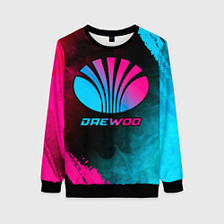 Свитшот женский Daewoo - neon gradient, цвет: 3D-черный