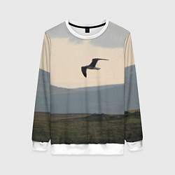 Свитшот женский Чайка, цвет: 3D-белый