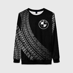 Свитшот женский BMW tire tracks, цвет: 3D-черный