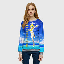 Свитшот женский Кагамине Рин - Kagamine Rin вокалоид, цвет: 3D-меланж — фото 2