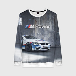 Свитшот женский BMW M4 GT4 - racing team - motorsport, цвет: 3D-белый