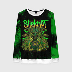 Свитшот женский Slipknot green satan, цвет: 3D-белый