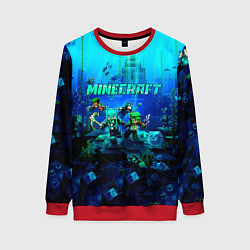 Свитшот женский Minecraft water, цвет: 3D-красный