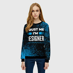 Свитшот женский Trust me Im designer dark, цвет: 3D-черный — фото 2