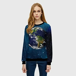 Свитшот женский Планета Земля, цвет: 3D-черный — фото 2