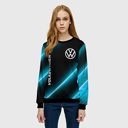 Свитшот женский Volkswagen неоновые лампы, цвет: 3D-черный — фото 2