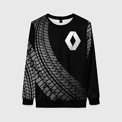 Свитшот женский Renault tire tracks, цвет: 3D-черный