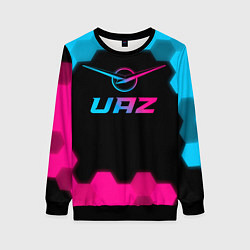 Свитшот женский UAZ - neon gradient, цвет: 3D-черный