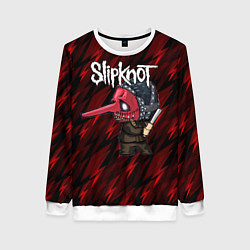 Свитшот женский Slipknot красные молнии, цвет: 3D-белый