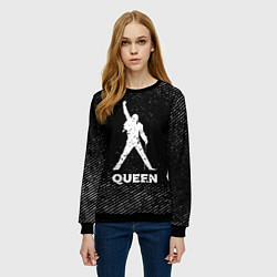 Свитшот женский Queen с потертостями на темном фоне, цвет: 3D-черный — фото 2