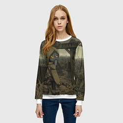 Свитшот женский STALKER тень чернобыля нарисованный постер, цвет: 3D-белый — фото 2