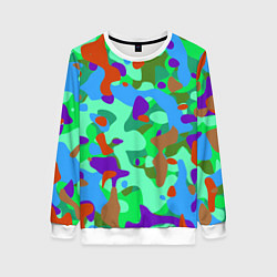 Свитшот женский Абстракция цвета, цвет: 3D-белый