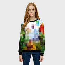 Свитшот женский Пиксельная абстракция, цвет: 3D-черный — фото 2