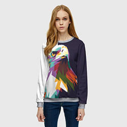 Свитшот женский Орел-птица гордая, цвет: 3D-меланж — фото 2